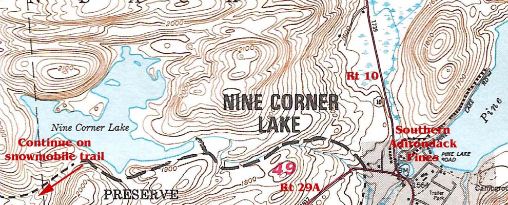 Nine Corner Lake Trail Map